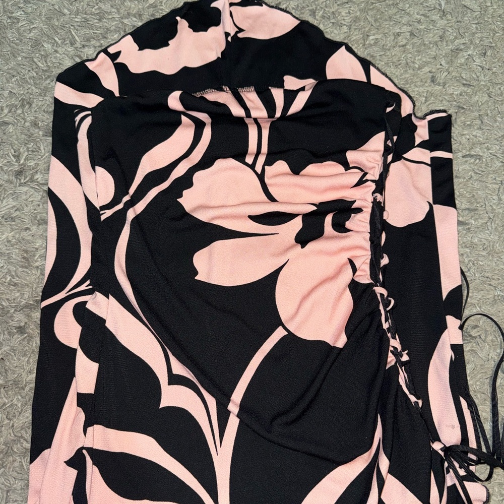 Charlotte Russe Pink and Black Patterned Dress